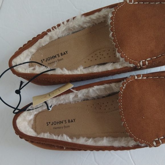 ST.John's Bay Colville Faux Suede Fur Lining Loafers Moccasins Winter Shoes - Picture 10 of 14